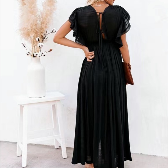 Pleated Plunging Dress ❤️ - Picture 2 of 4